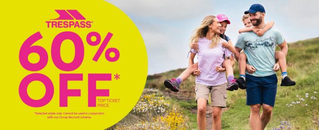 60% OFF Selected Styles at Trespass 3 T Shirts and Shorts 60 OFF Selected 1168x476