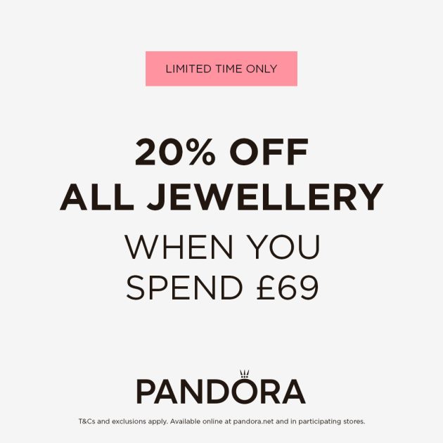 20% off at Pandora 6 Paid Social July SS Launch UK 1080x1080