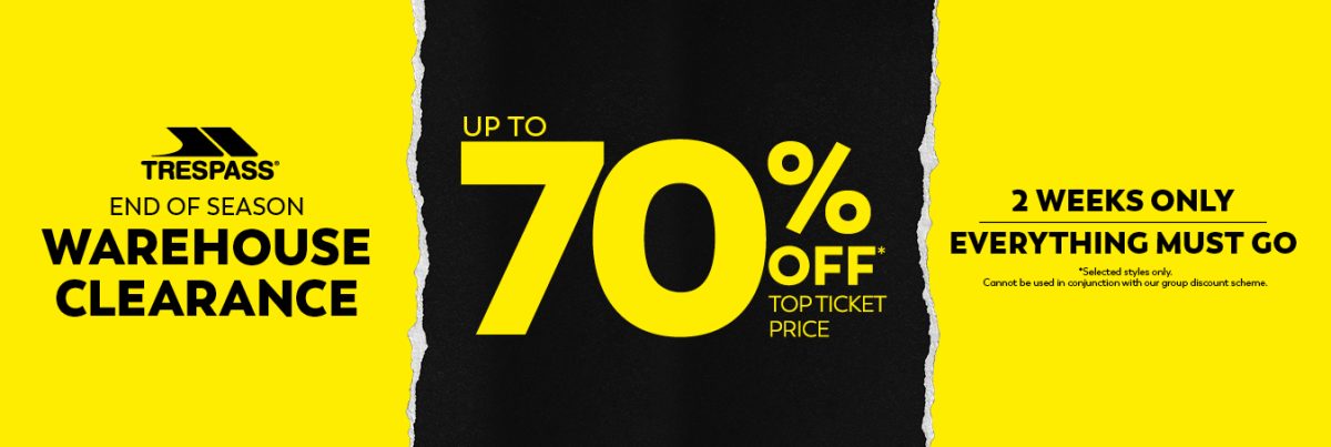End of Season Warehouse Clearance – Up to 70 Of